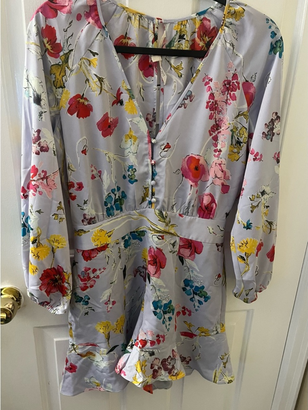 Rachel Roy Light Lavender Floral V-Neck Romper Shorts Size 2